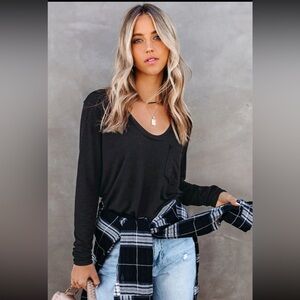 Elegant Dark Gray Long Sleeve Women's Top